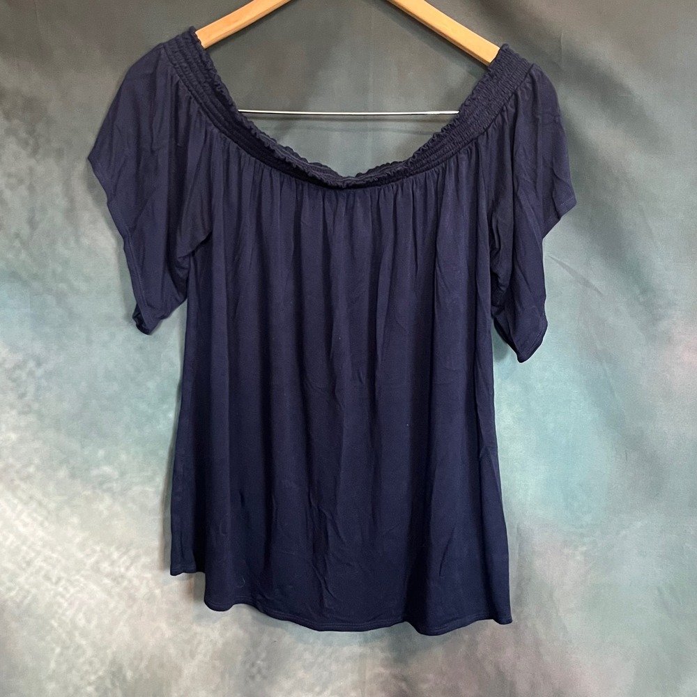 Lilly Pulitzer Navy Off Shoulder Top L and Scalloped‎ Floral Skort 12 Set - Picture 6 of 9